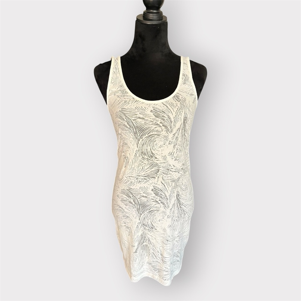 Free People Ivory Sheer Slim Fit Tank Mini Slip Dress Medium